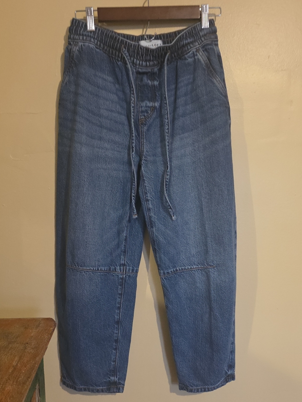 LOFT Relaxed Drawstring Jeans in Medium Blue